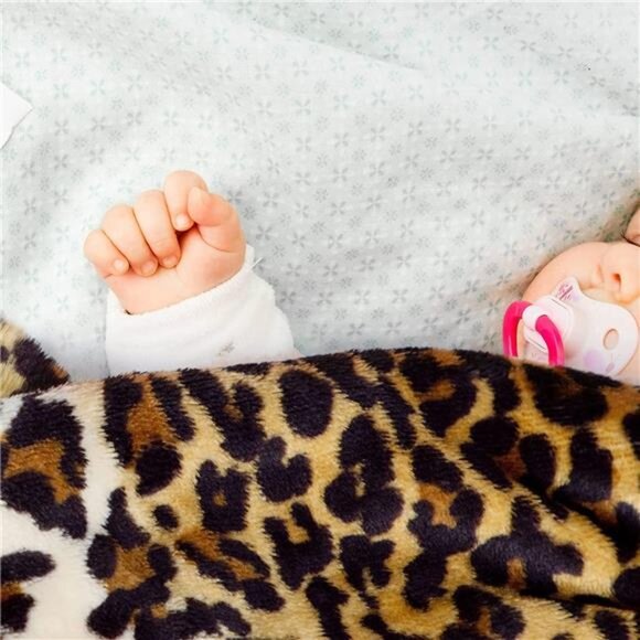 Flannel Fleece Throw Blanket for Couch Leopard Print Blanket Lightweight Fuzzy - Picture 3 of 7